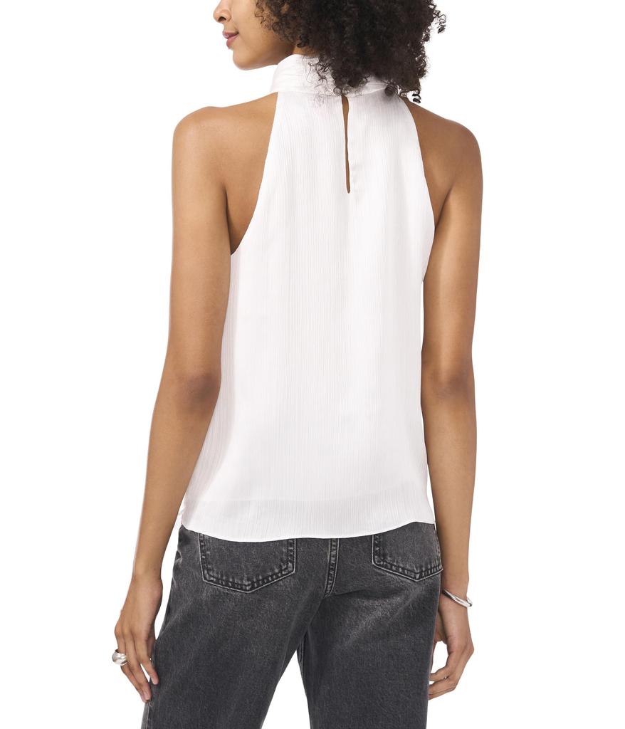 Vince Camuto Tank With Shirred Neck Band And Double Ruffle Front