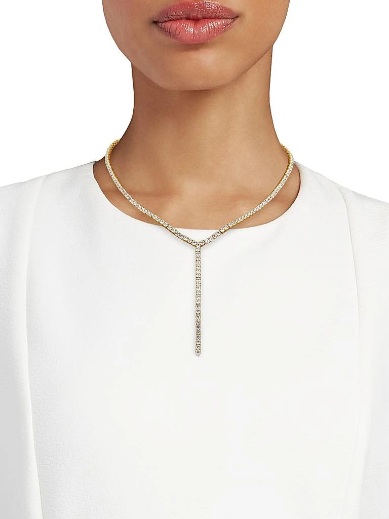 Adriana Orsini Perfect 18K Gold-Plated & Cubic Zirconia Tennis Y Necklace 2