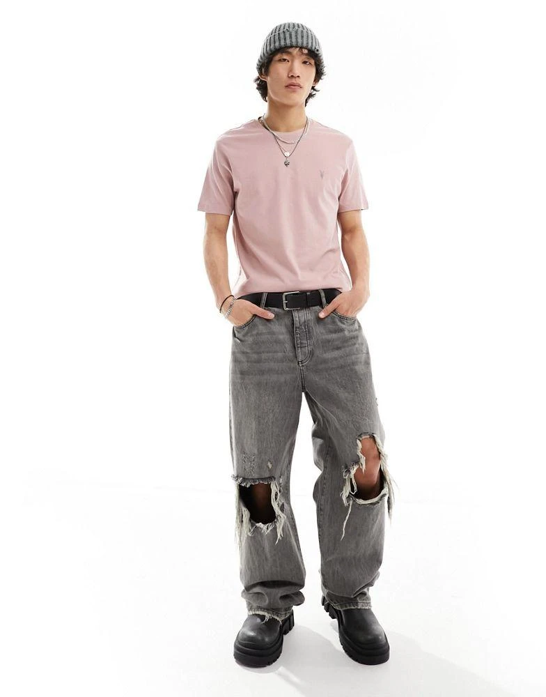 ALL SAINTS AllSaints Brace brushed cotton t-shirt in pastel pink 3