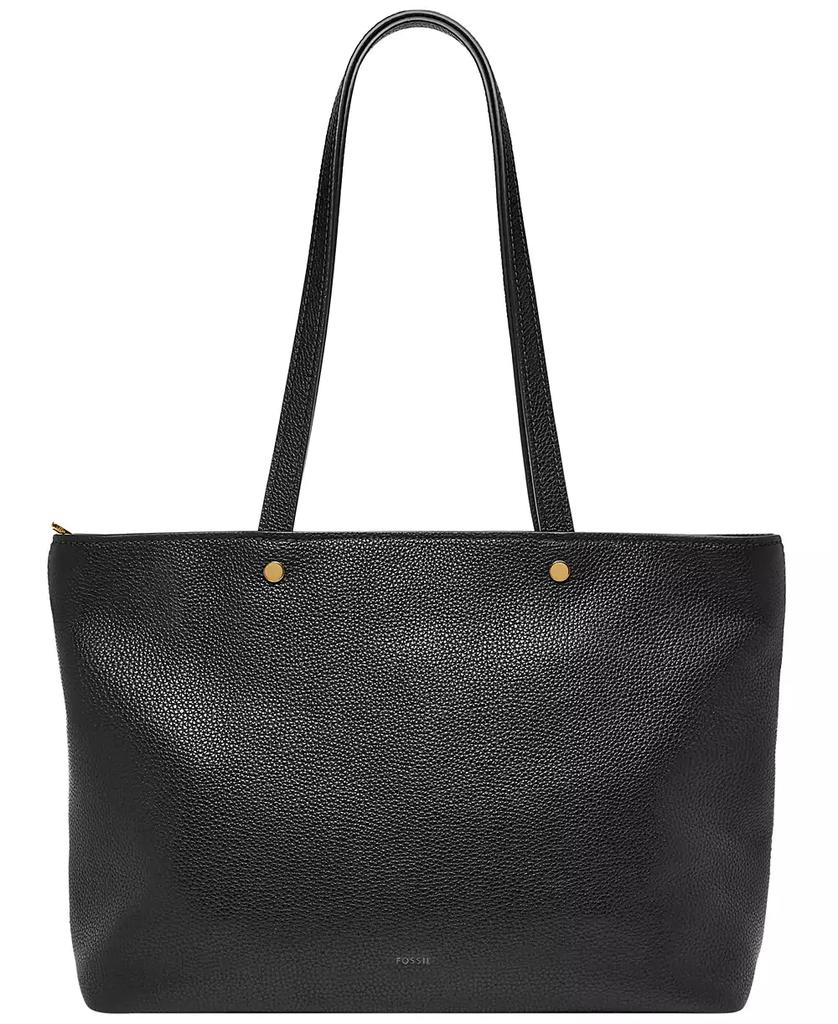 Fossil Jessie Leather Top Zip Tote Bag