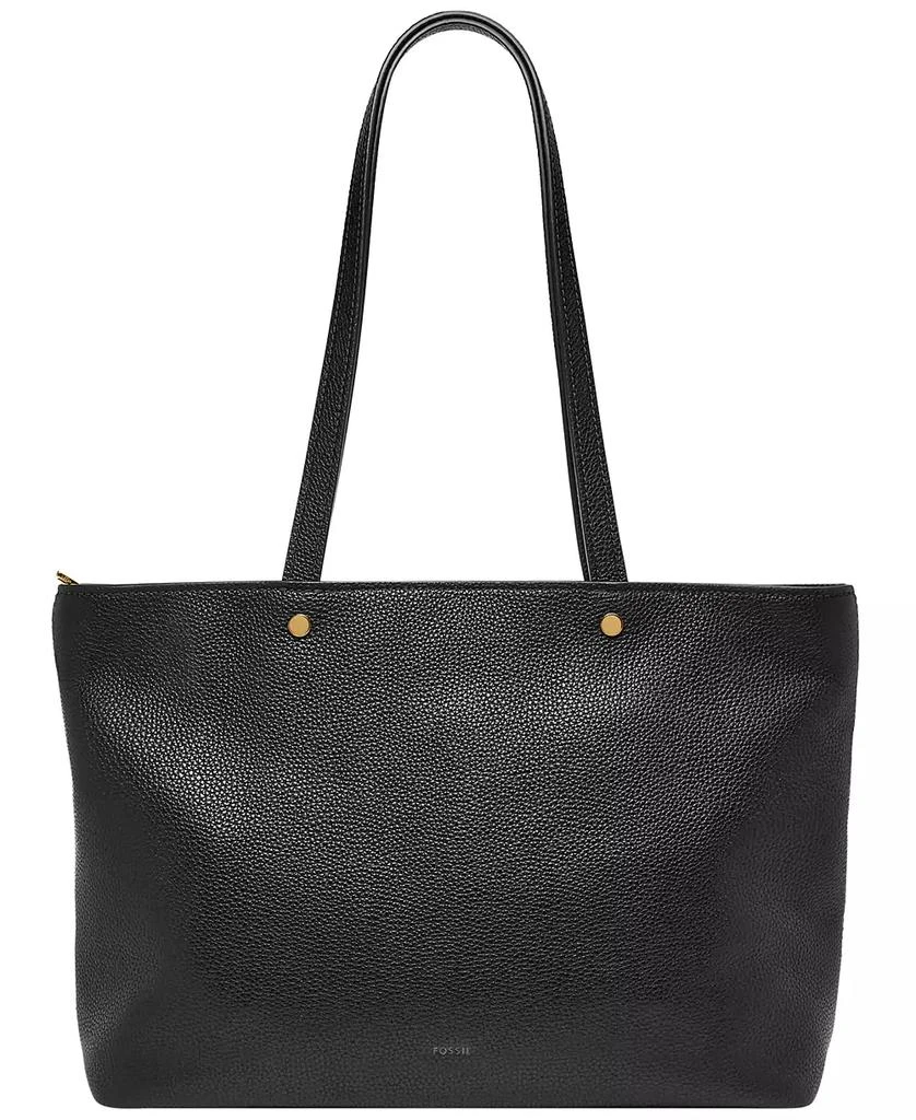 Fossil Jessie Leather Top Zip Tote Bag 1