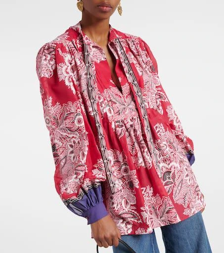 ETRO Printed cotton and silk blouse 6