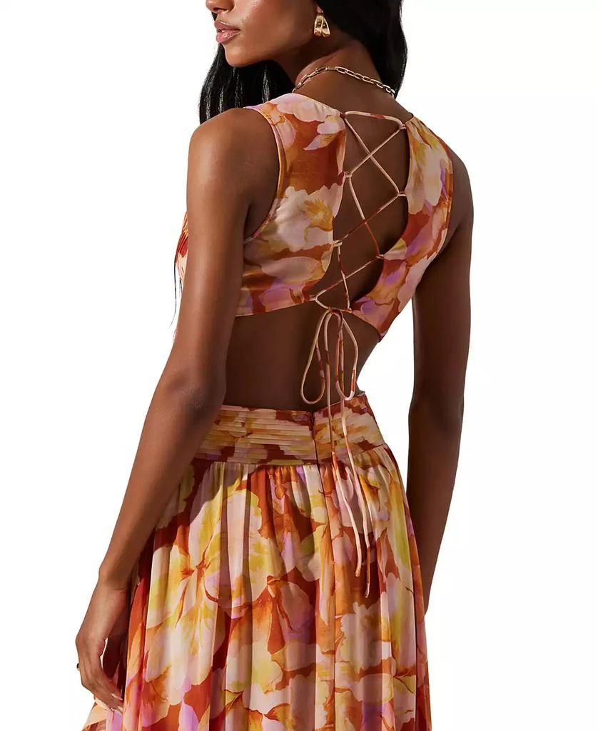 ASTR Women's Noya Floral Cut-Out Lace-Back Maxi Dress 5