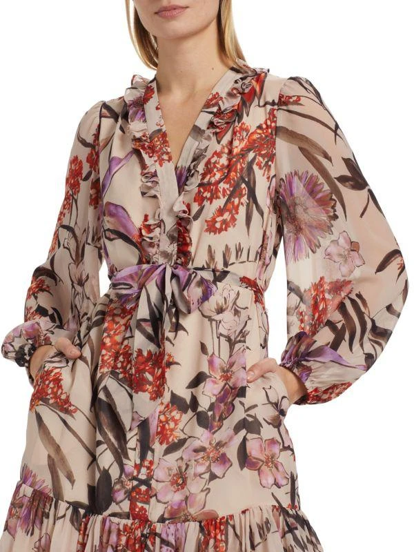 Kobi Halperin Samara Floral Waist Tie Minidress 4