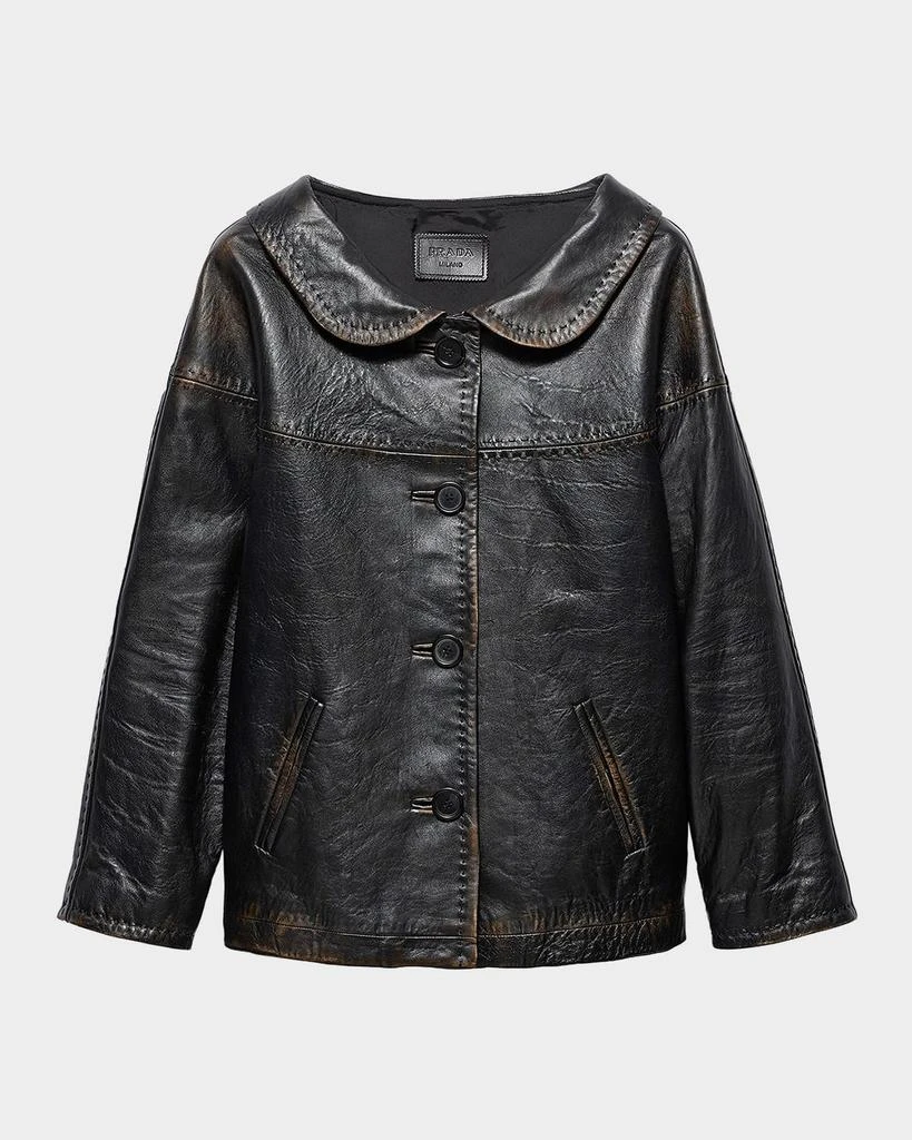 Prada Antiqued Nappa Leather Jacket