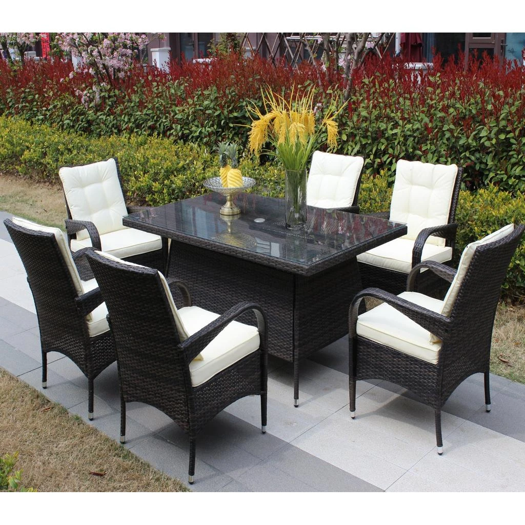 Streamdale Furniture Streamdale 7-Piece Patio Dining Set with Cushions 4