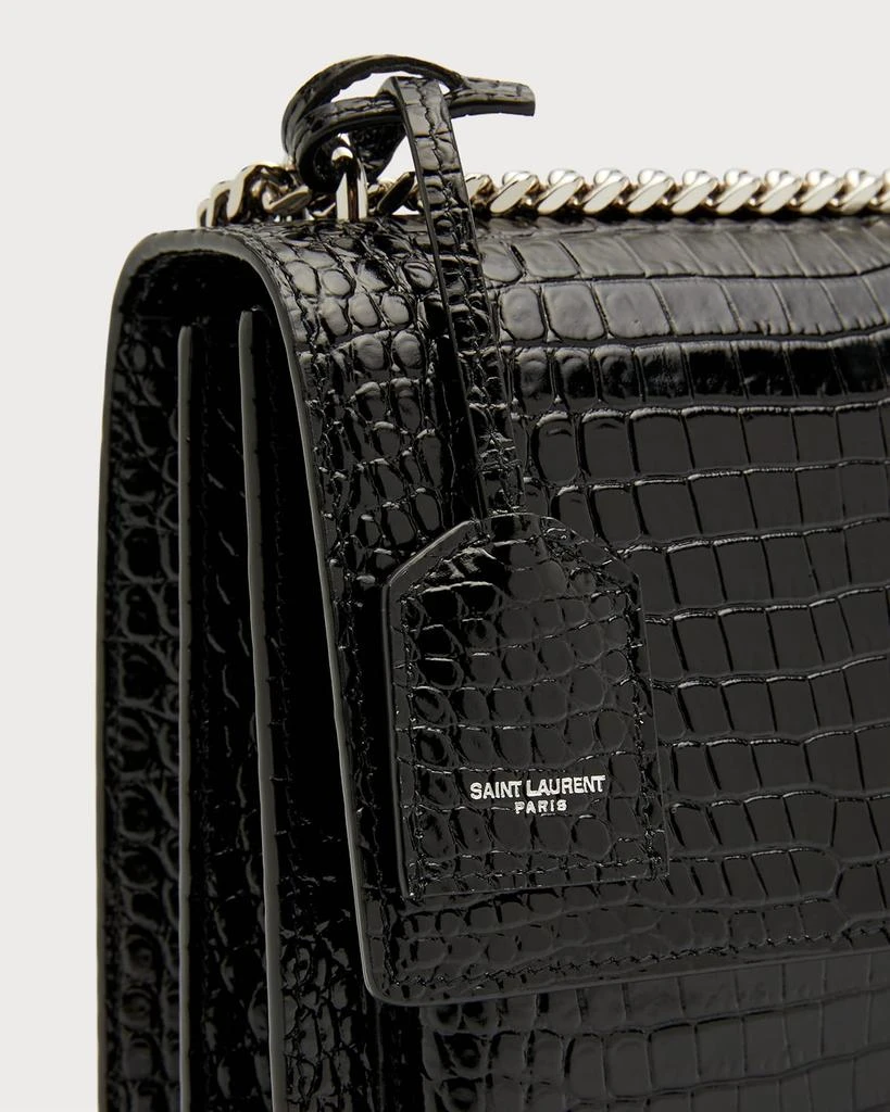 Yves Saint Laurent Sunset Medium YSL Crossbody Bag in Croc-Embossed Leather 6