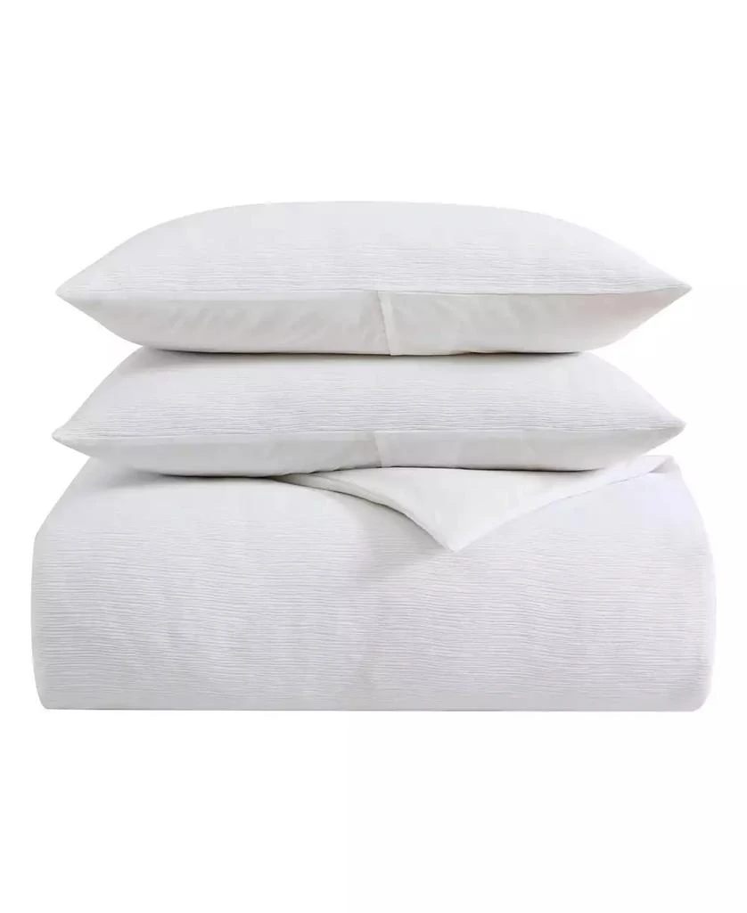 Vera Wang Solid Textured Pleats 3-Pc. Duvet Cover Set 2