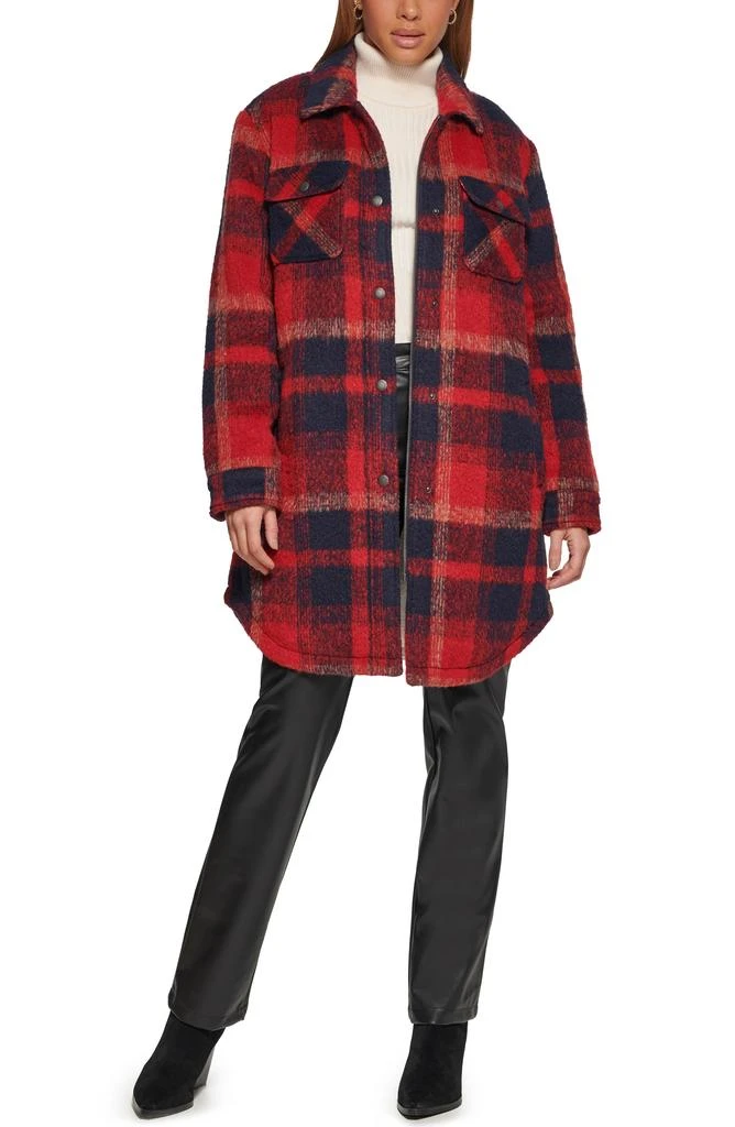 Levi
s Plaid Faux Shearling Lined Long Shirt Jacket 6
