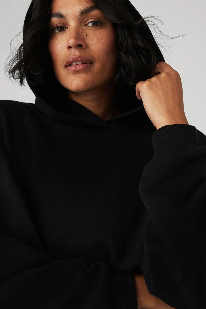 Alo Cropped Headliner Shoulder Pad Hoodie - Black 9
