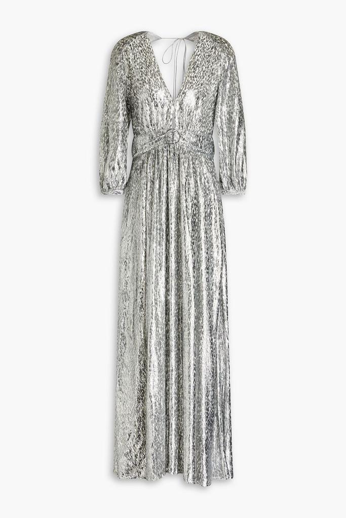 ba&sh Dara open-back ruched metallic fil coupé maxi dress