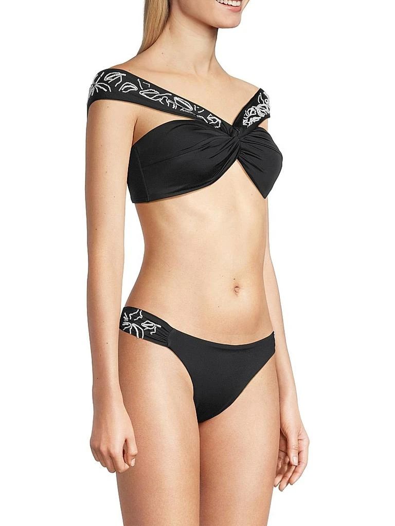 Milly Beaded Off-the-Shoulder Bikini Top 4