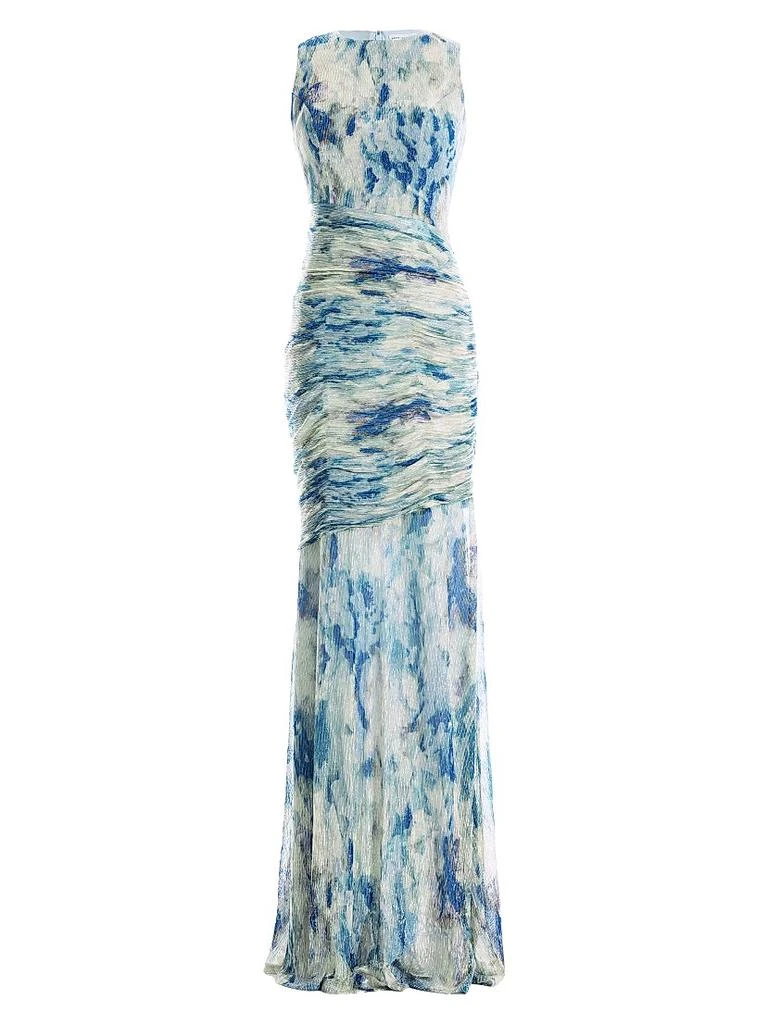 Dress the Population Women's Violetta Sleeveless Metallic Pliss Knit Mermaid Gown - Pale Blue Multi - Size XL Dress the Population Women's Violetta Sleeveless Metallic Pliss Knit Mermaid Gown - Pale Blue Multi - Size XL