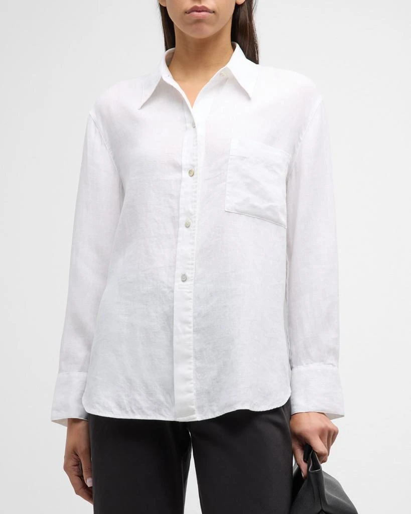 Vince Easy Silk Long-Sleeve Button-Front Shirt 1