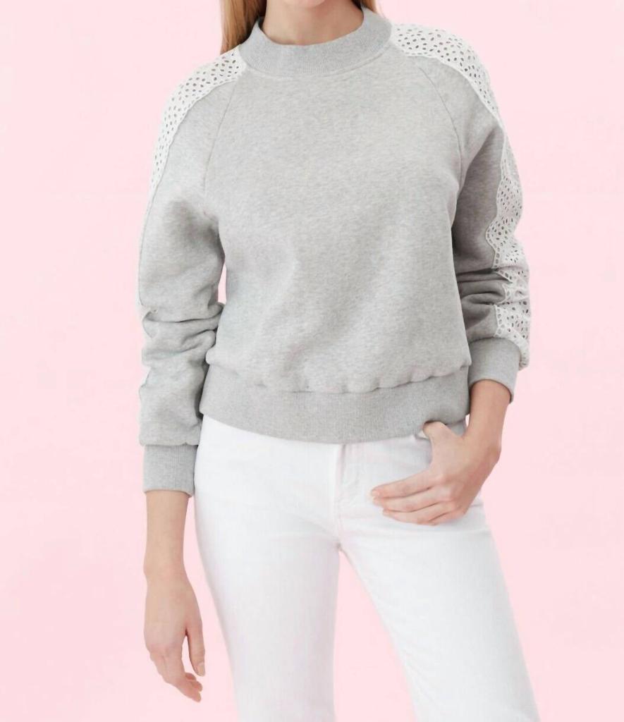 Rebecca Taylor Rebecca Taylor - Eyelet Crewneck Fleece Pullover