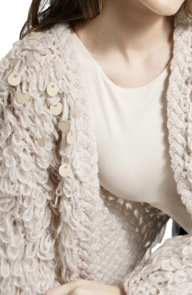 SAACHI Sequin Crochet Loop Knit Cardigan 3
