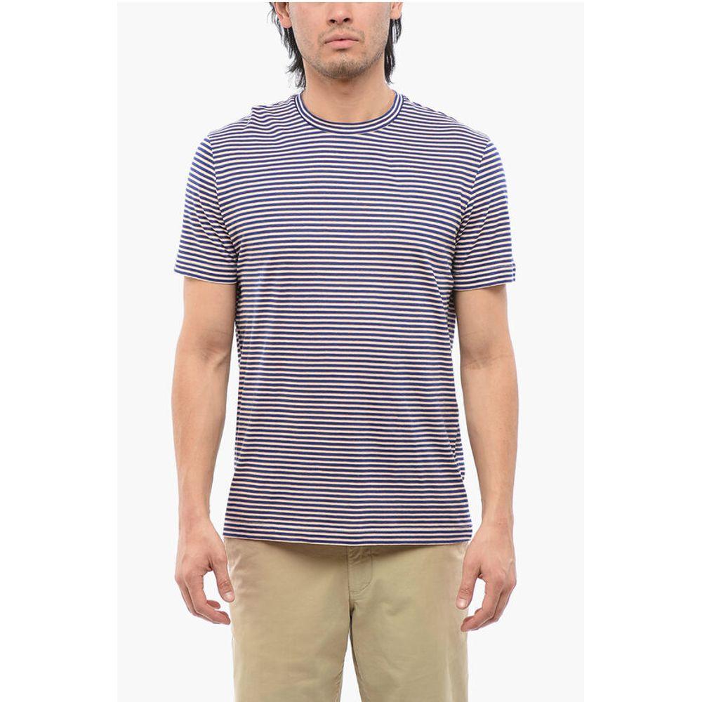 ALTEA Stripe Motif Linen Blend Men's T-shirt