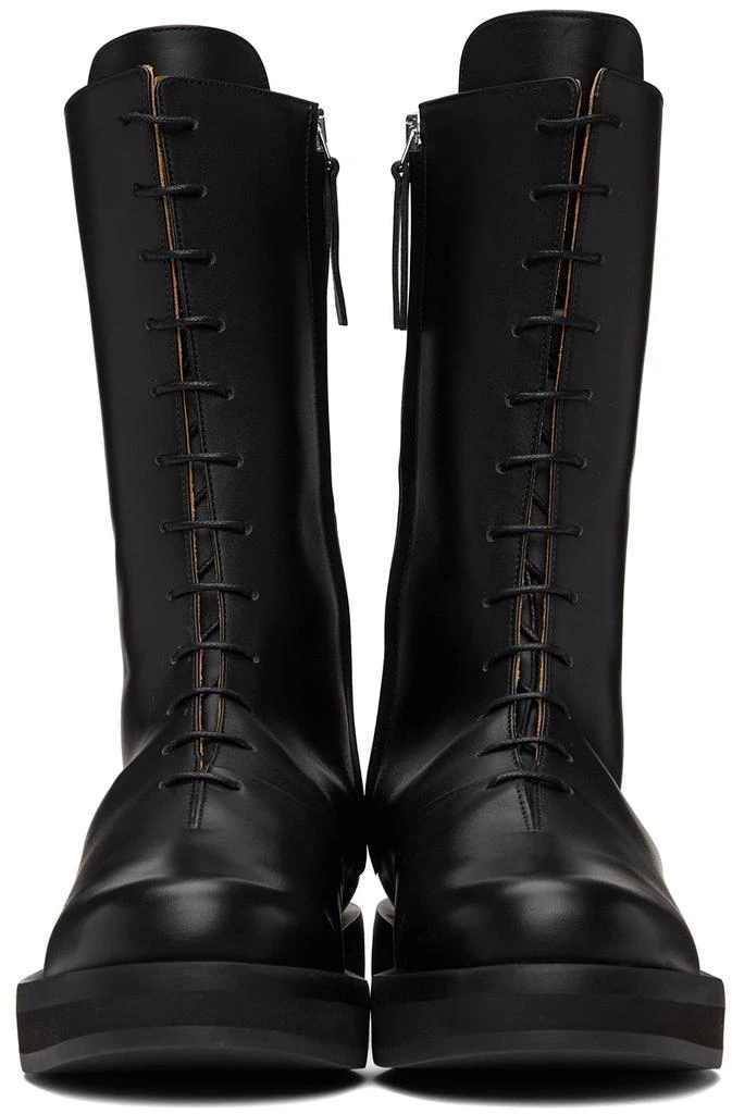 NEOUS Black Leather Spika Mid-Calf Boots 2