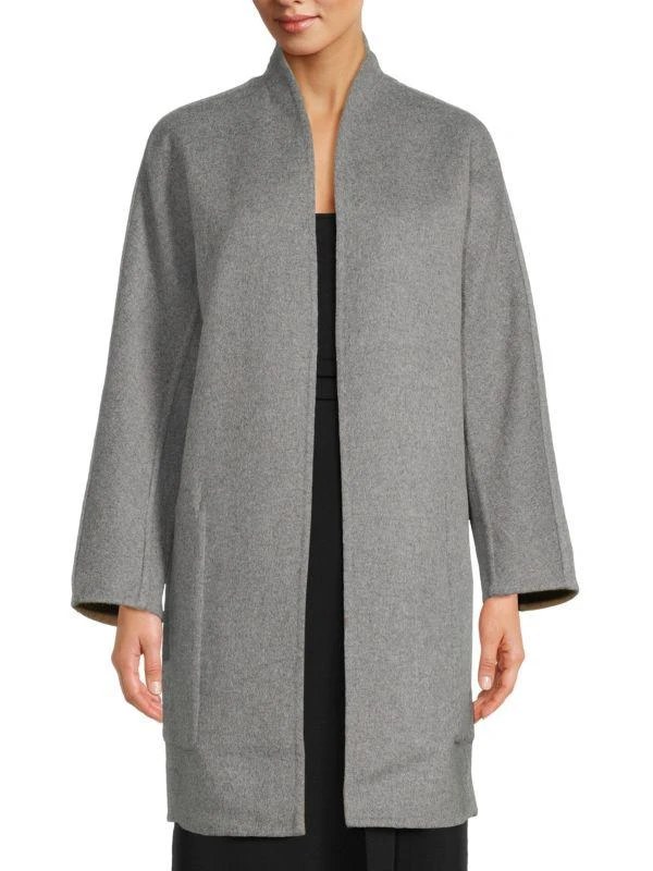 Vince Collarless Reversible Open Front Coat 3