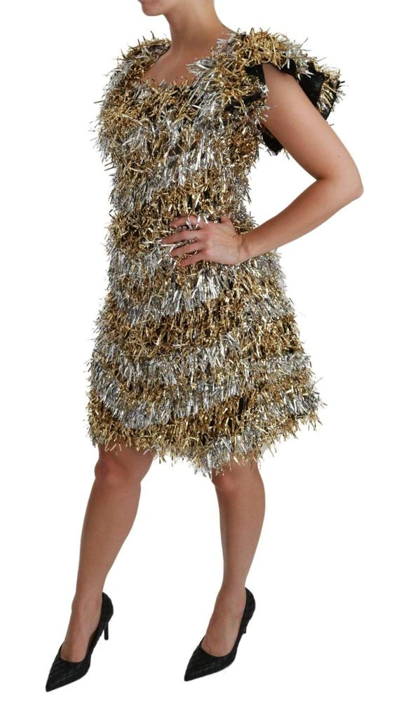 Dolce & Gabbana Dolce & Gabbana  Silver Gold Sheath Mini Shift Gown Dress 3