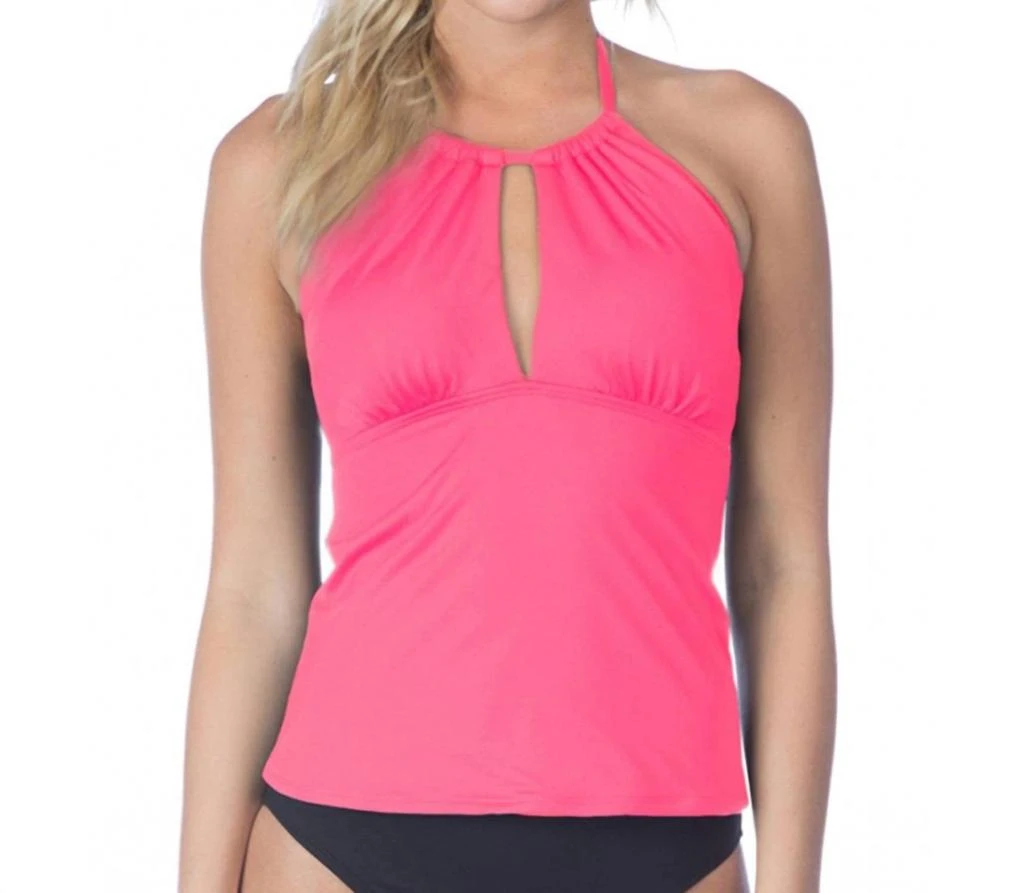 La Blanca Island Goddess Keyhole High Neck Tankini Top 1