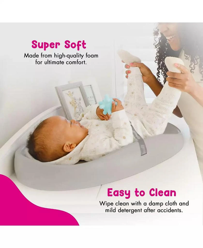 Bumbo Diaper Changing Pad, Ergonomic Baby Changing Mat with Safety Belt, Gray 7
