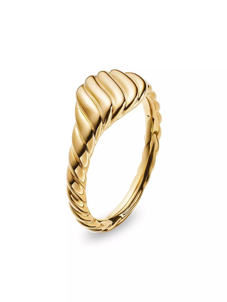 David Yurman Sculpted Cable Micro Pinky Ring In 18K Yellow Gold 4