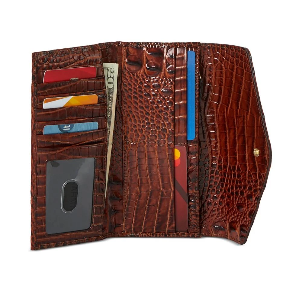 Brahmin Veronica Honey Brown Sandalwood Leather Signature Wallet 5