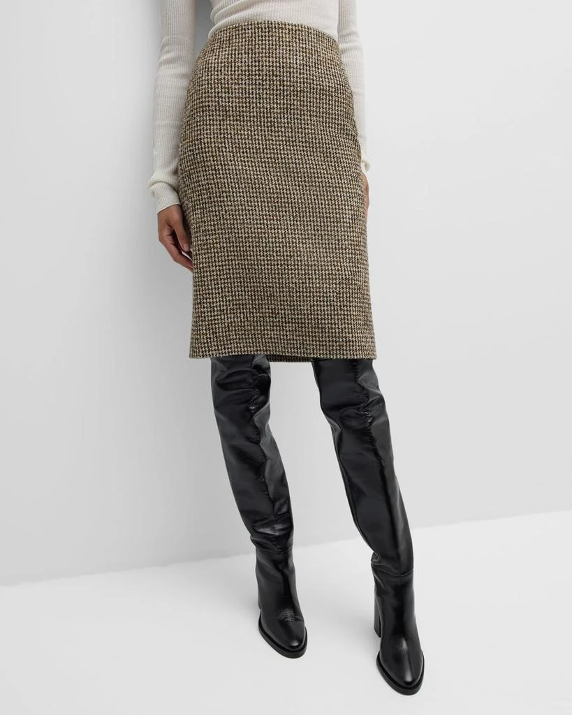 A.L.C. Cara Straight Houndstooth Skirt 7