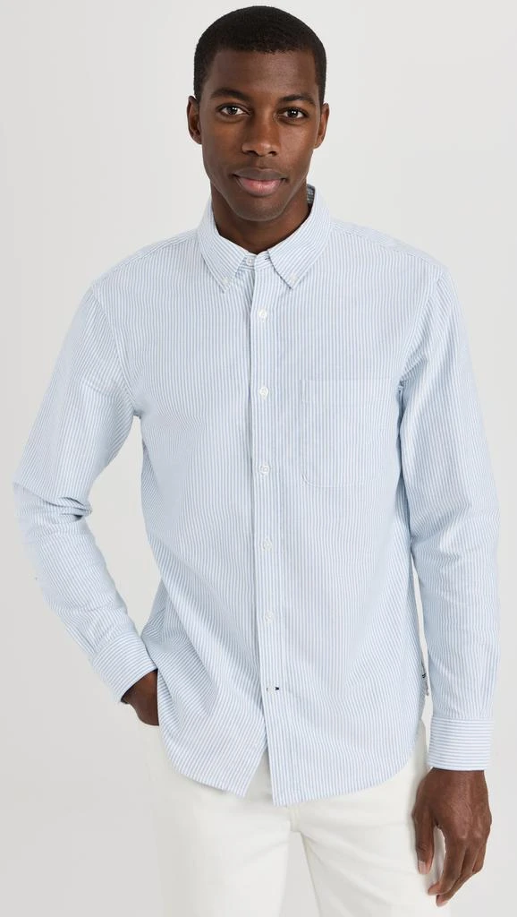 Club Monaco Long Sleeve Stripe Oxford Shirt 6