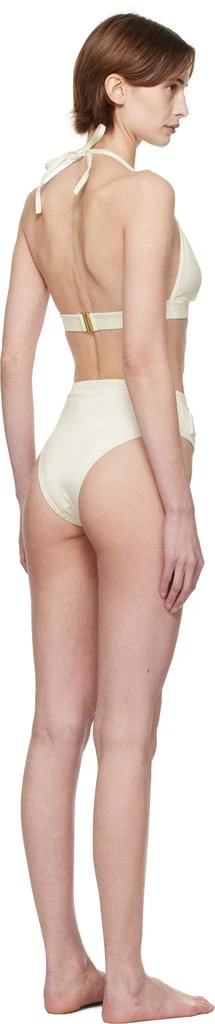 Balmain Off-White Button Triangle Bikini 3