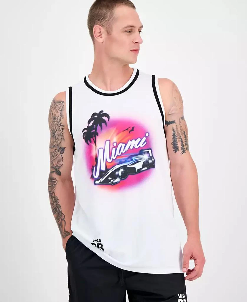 Hugo Boss Men's Miami Drapes Slim Fit Textured Graphic Tank 1