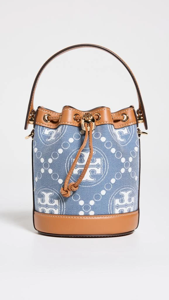 Tory Burch T Monogram Denim Mini Bucket Bag 1