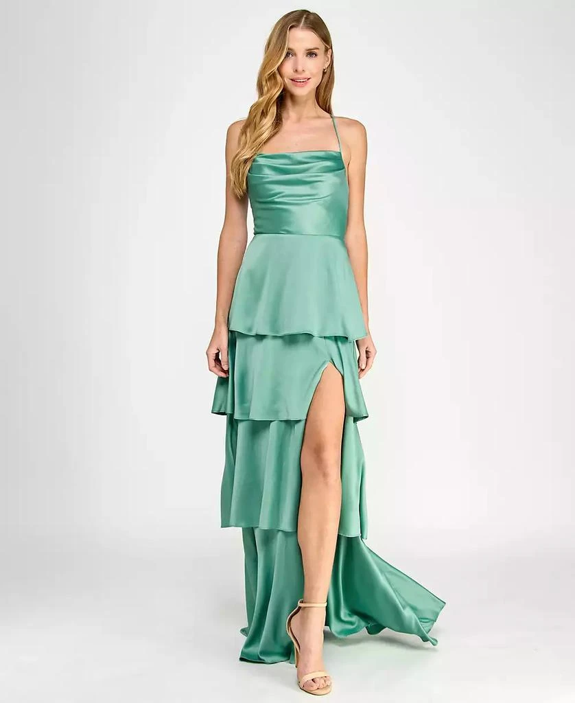 City Studios Juniors' Tiered Ruffled Gown 4