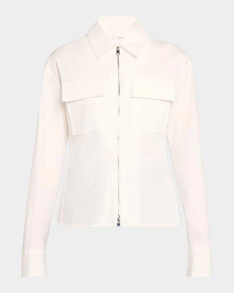 A.L.C. Sage Cotton Zip Top 1