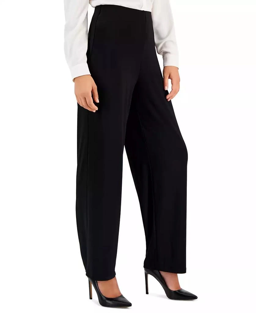 AK Anne Klein Petite Solid Wide-Leg Pull-On Knit Pants, Petite & Petite Short 3
