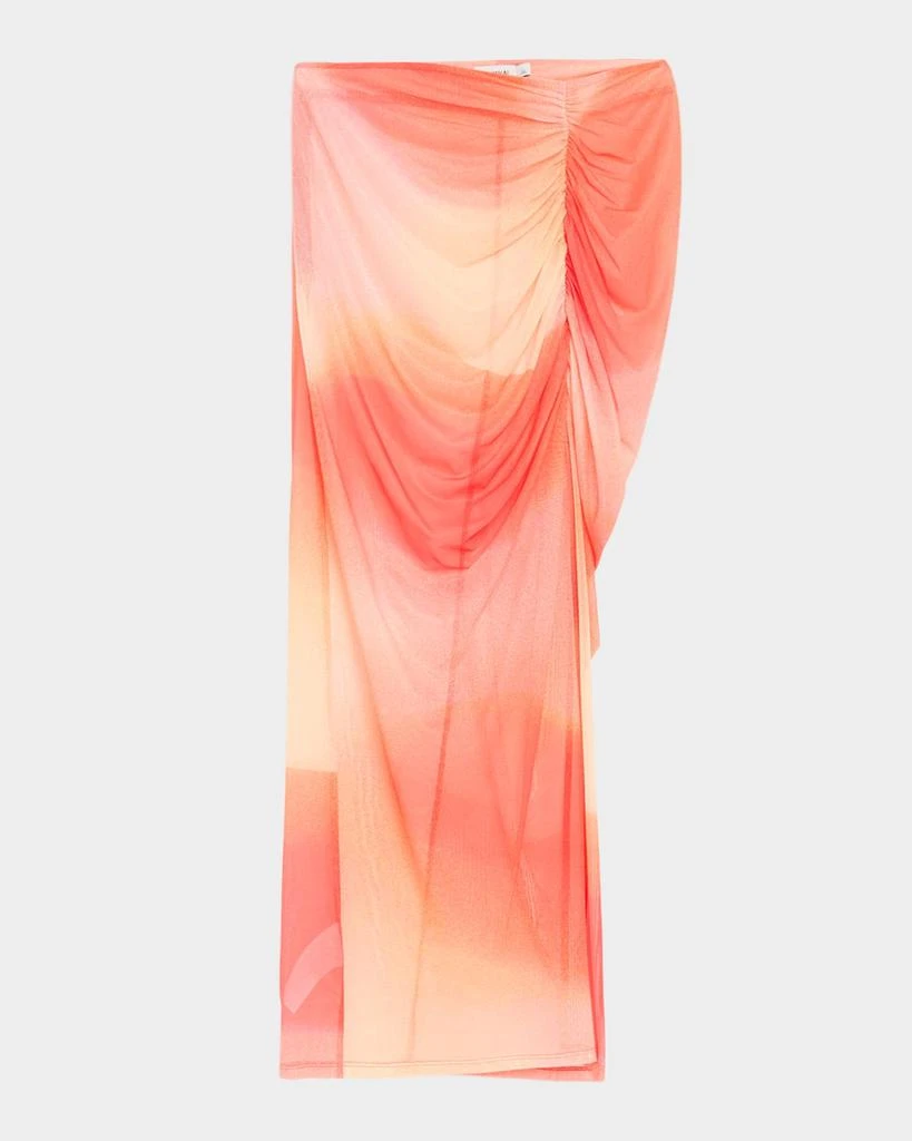 SIMKHAI Kensingten Printed Mesh Coverup Skirt