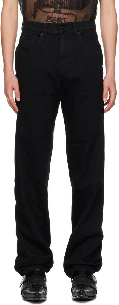 Mugler Black Twisted Seam Jeans