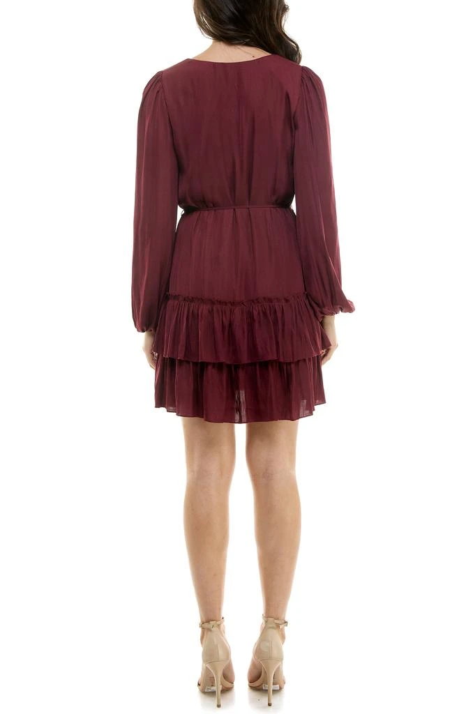 Socialite Tiered Long Sleeve Satin Dress 2