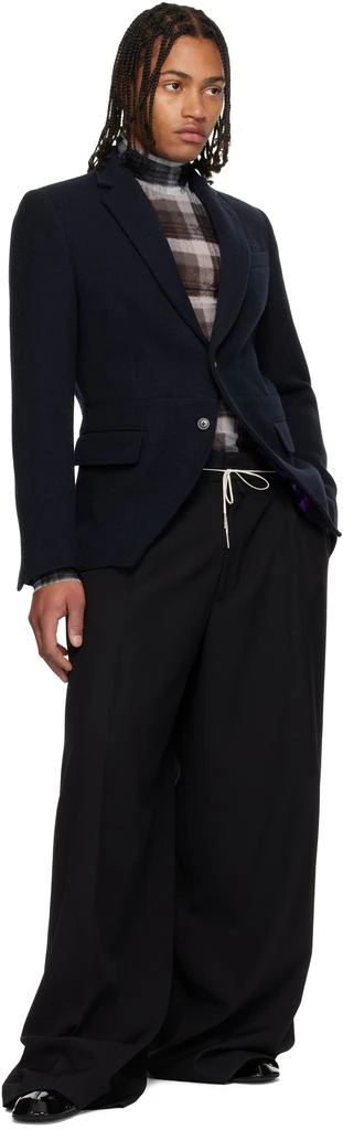 Dries Van Noten Navy Cropped Suit Blazer 4