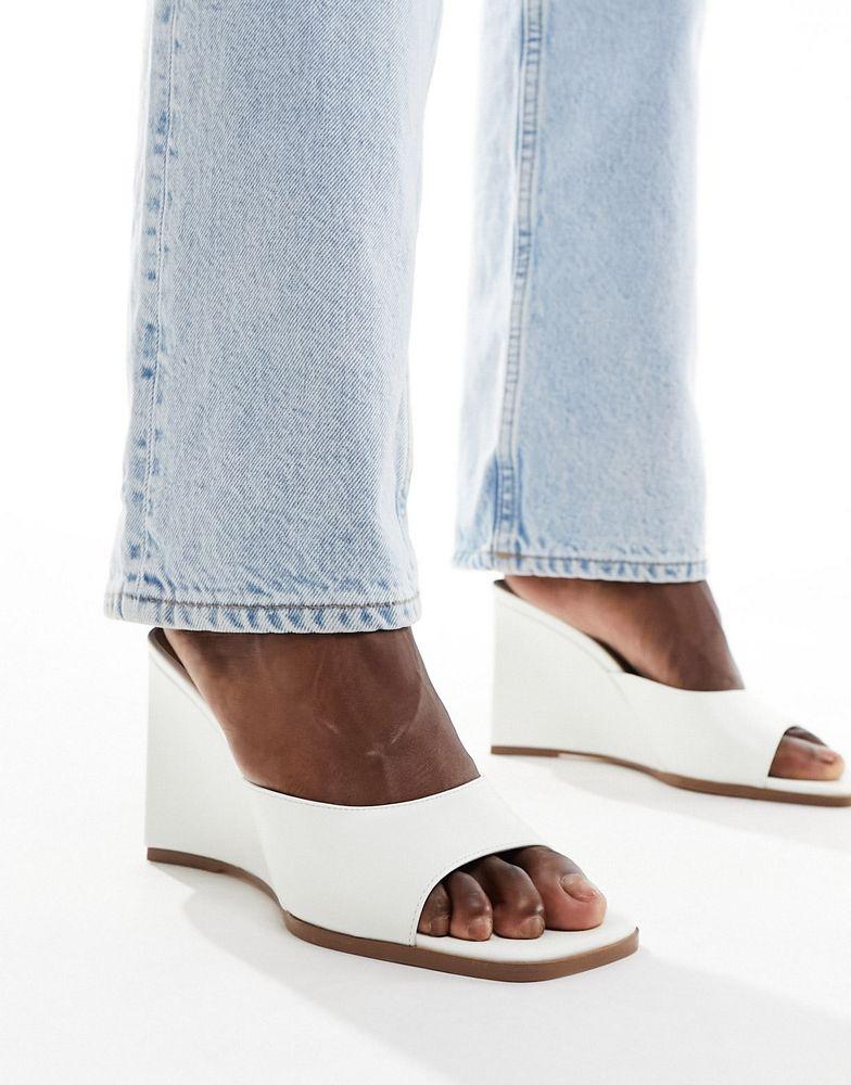 French Connection French Connection wedge heel mule in white
