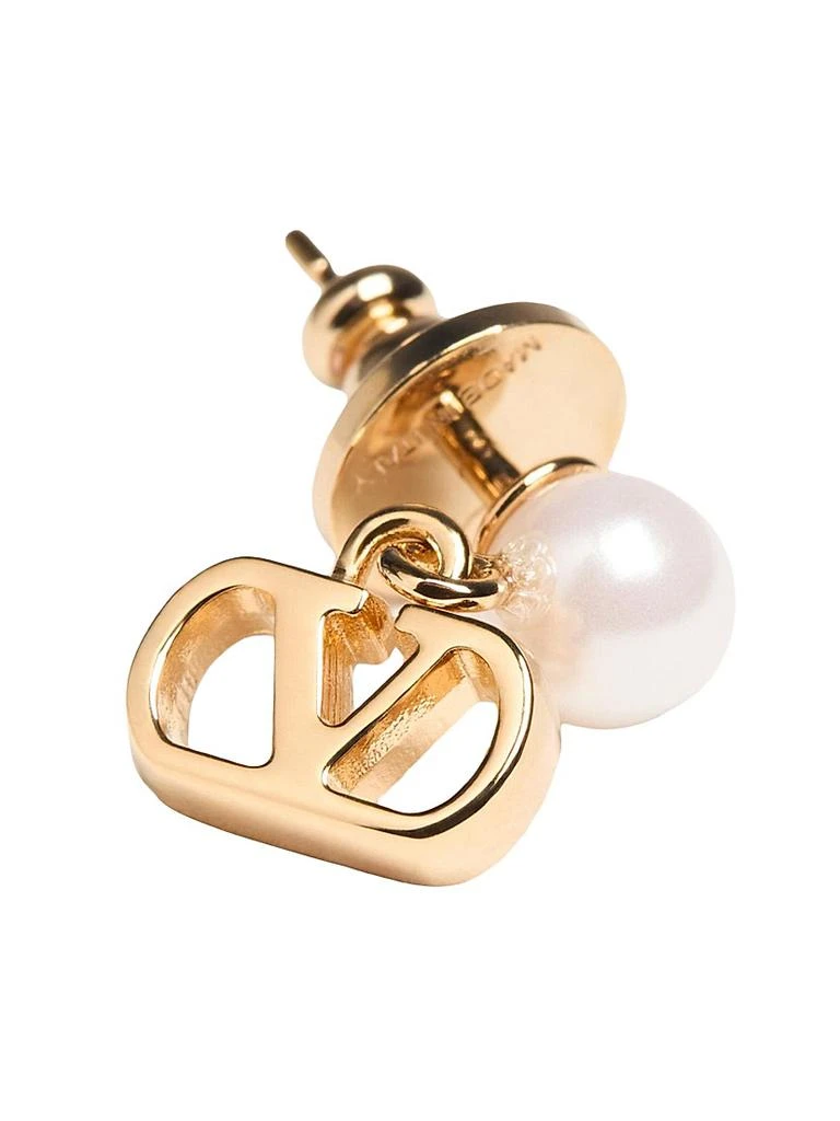 Valentino VLogo Signature Metal and Pearl Earrings 3