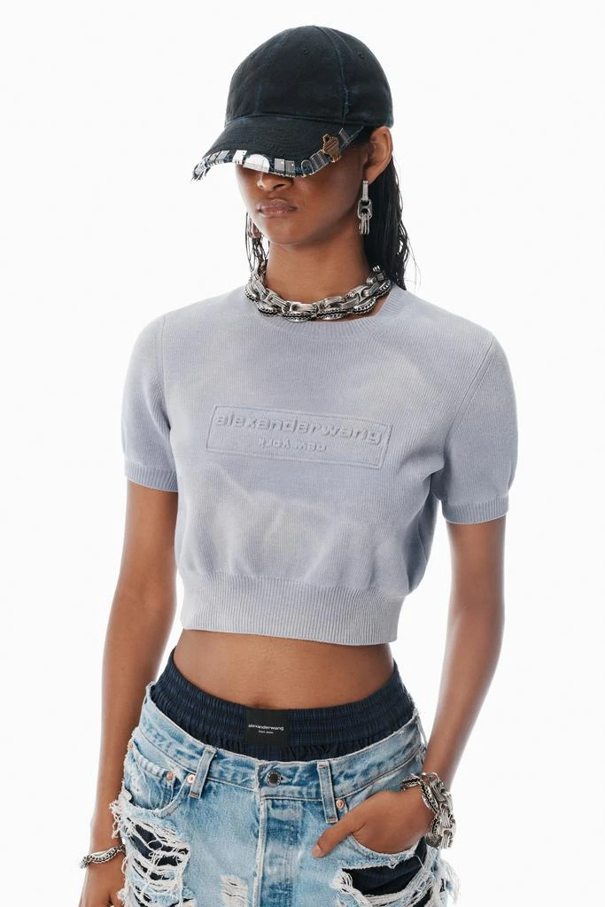 Alexander Wang Grey Cotton-Blend Chenille Logo Pullover 3