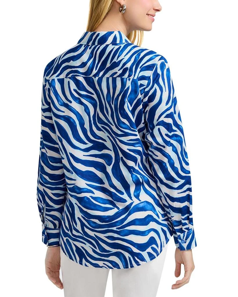 FOXCROFT Zoey Long Sleeved Tonal Zebra Shirt 2