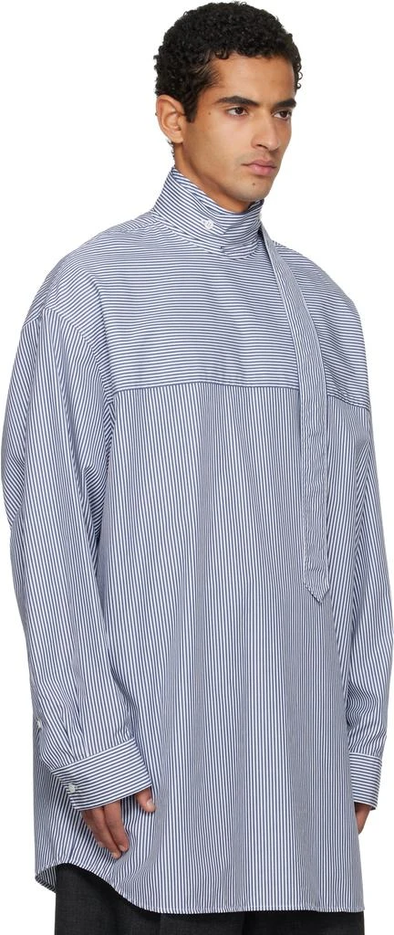 Dries Van Noten Blue 
White Striped Shirt 2