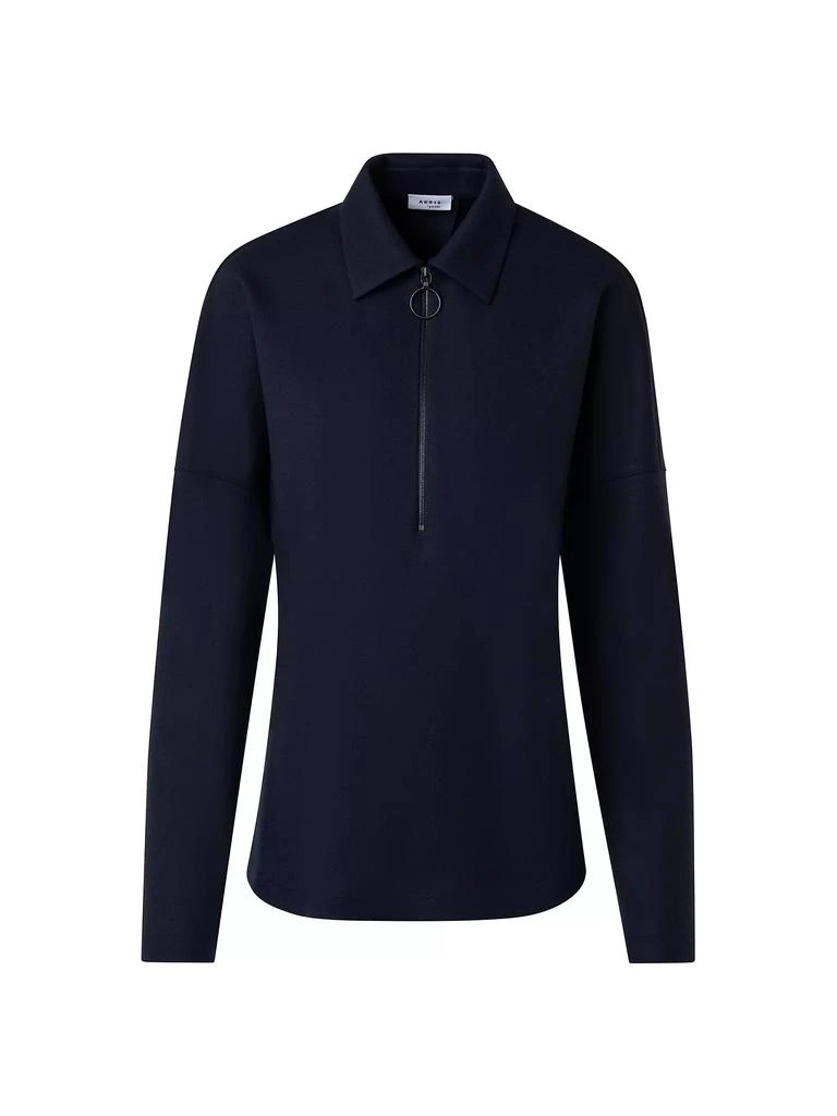 Akris Wool Jersey O-Ring Zip T-Shirt 1