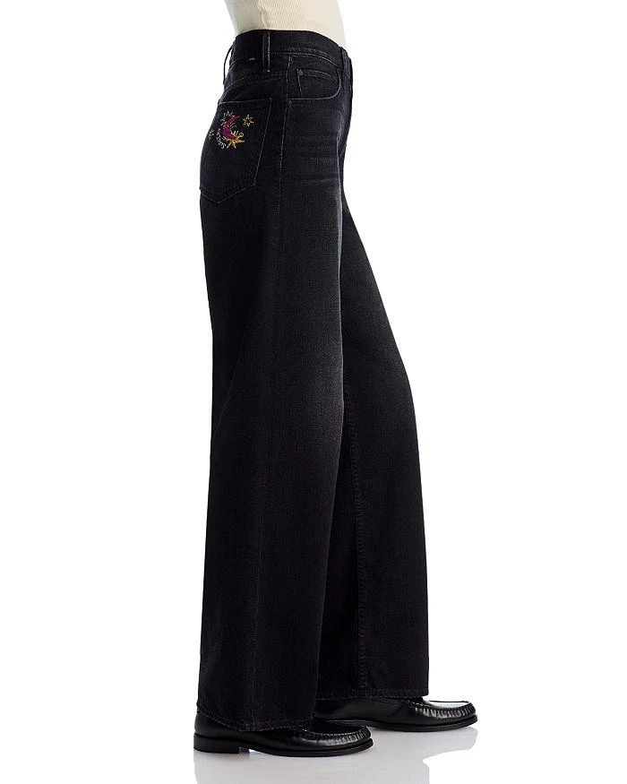 MOTHER The Spinner Sneaker Wide Leg Jeans in Black Magic 4