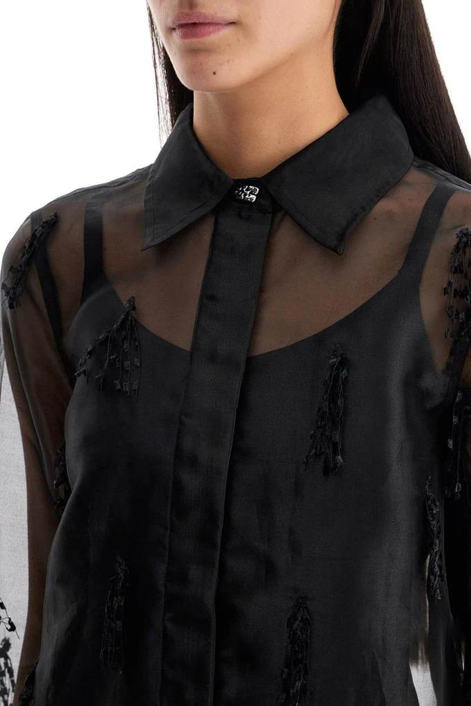 Ganni fringed organza shirt 4