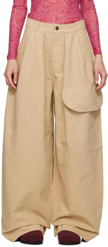 JW Anderson Beige Cargo Trousers 1