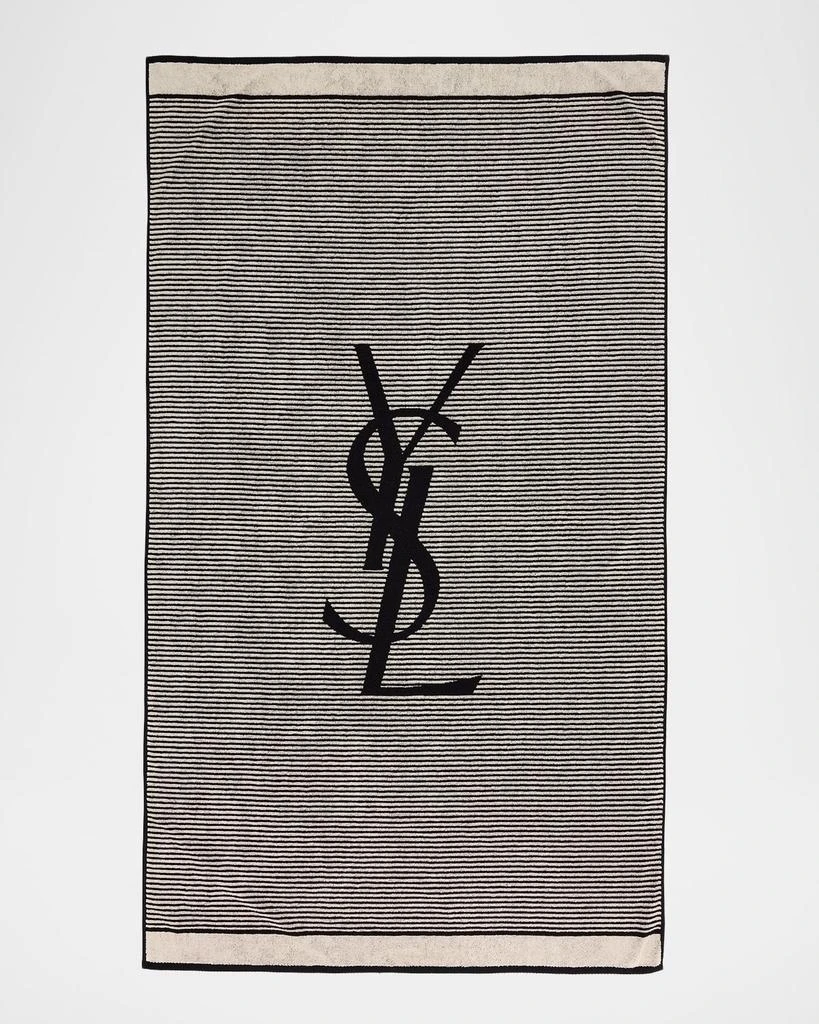 Yves Saint Laurent Cassandre Striped Cotton Beach Towel 3